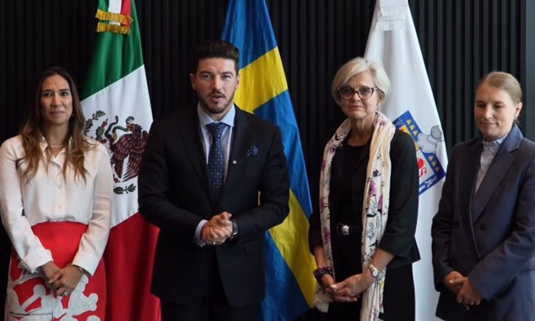 Avanza relación de NL con Suecia; recibe Samuel García a embajadora