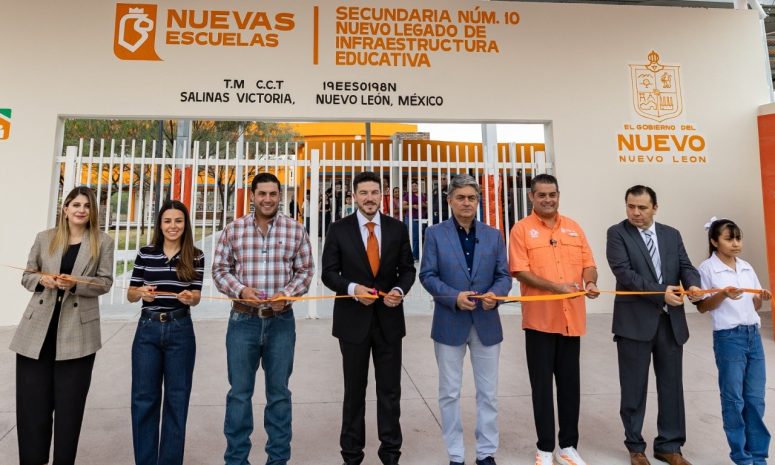 Inaugura Samuel García nueva secundaria en Salinas Victoria