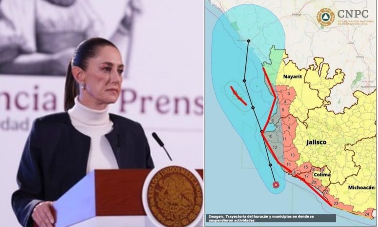 Exhorta Sheinbaum a resguardarse por huracán Simón; pide no salir