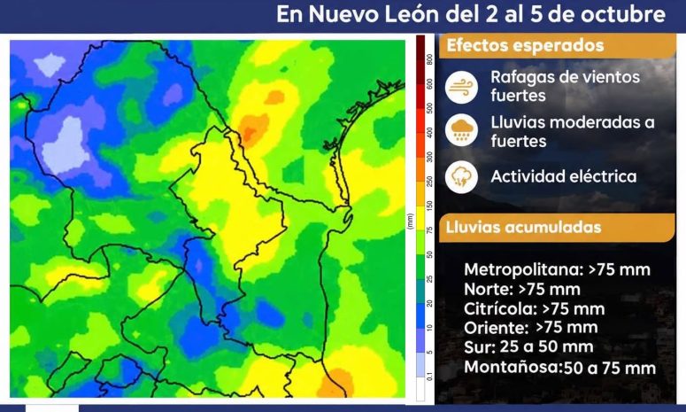 Mantiene primer Frente Frío lluvias en Nuevo León
