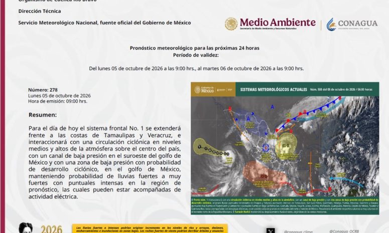 Prevé Conagua lluvias intensas en Nuevo León; advierten encharcamientos y granizo