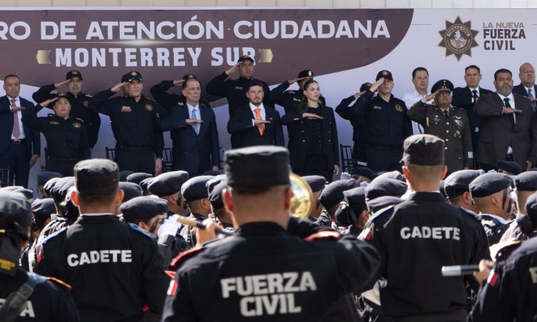 Con nuevos cadetes, Fuerza Civil refuerza seguridad en Nuevo León